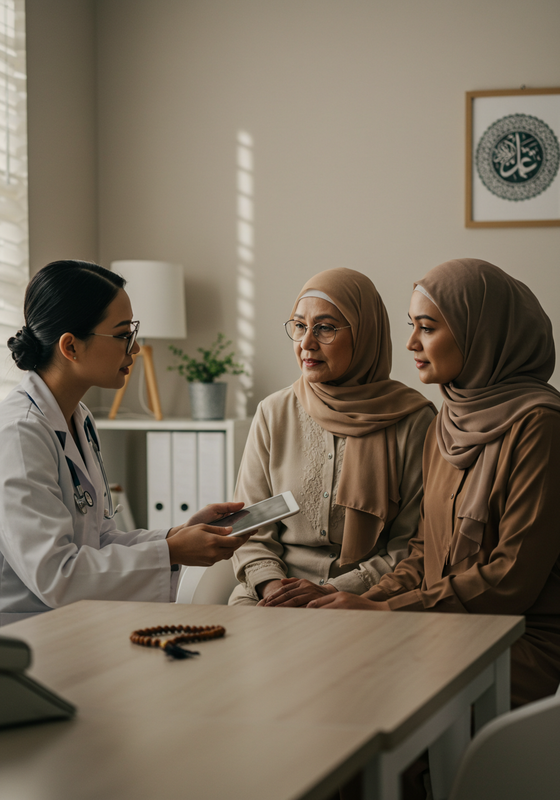 A care conversation around a table