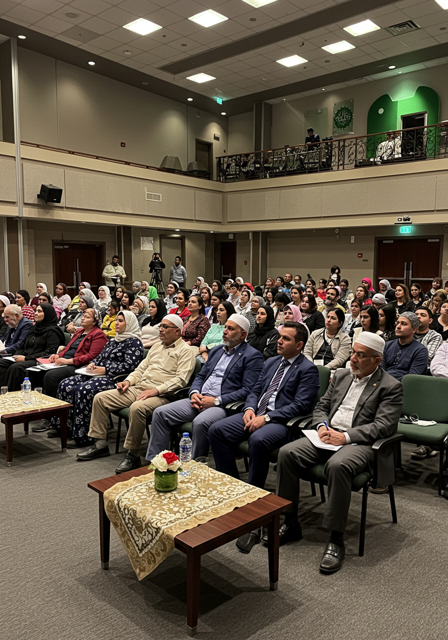 Community members gathered at an event